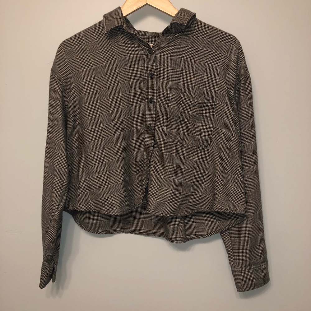 American eagle cropped flannel